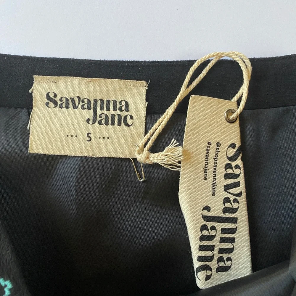 Savanna Jane Embroidered Skirt Floral Mini Patchwork  Bohemian Festival‎ Size S